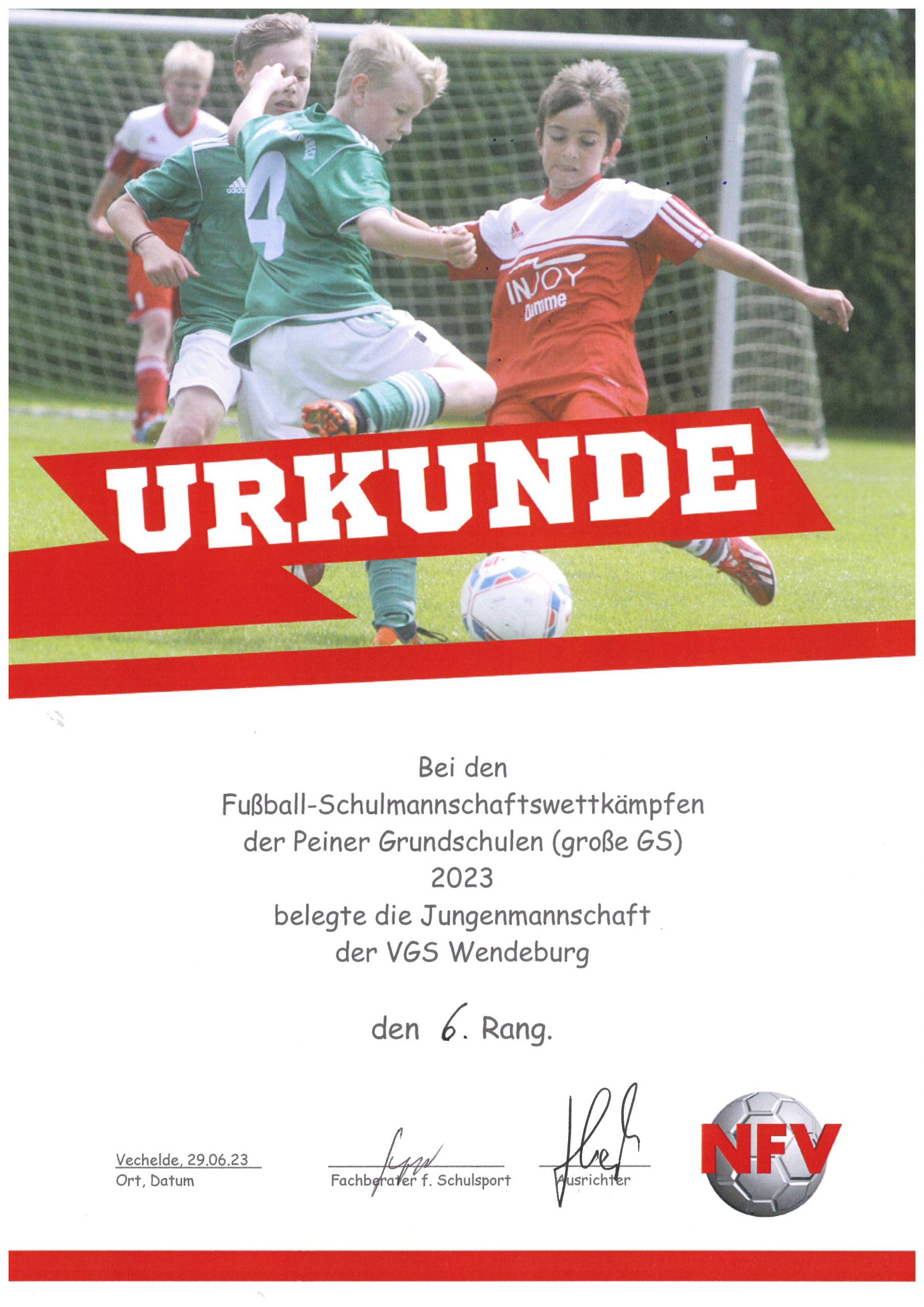 Urkunde der Jungen